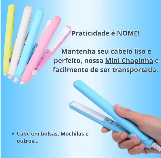 Mini Chapinha Prancha De Bolsa Portátil Cabelo Bivolt